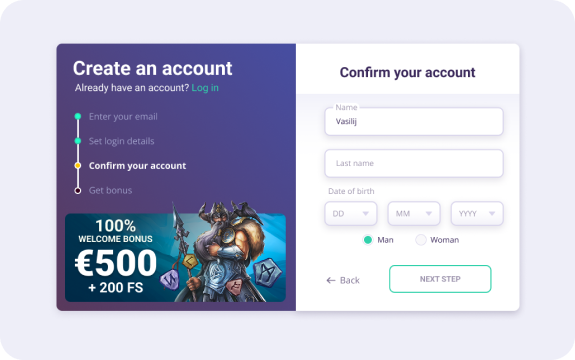 SafeCasino Krok rejestracji 3